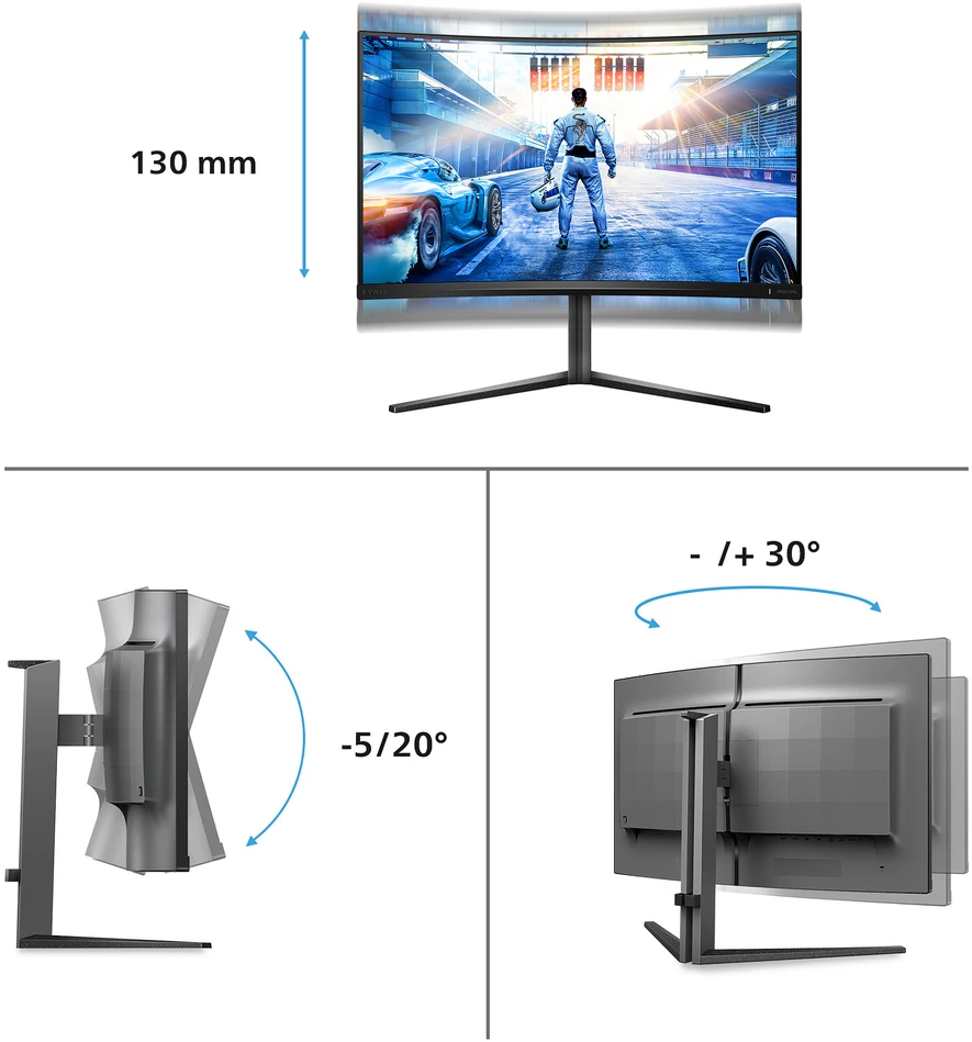Monitorius Philips 32M2C5500W/00, 31.5", 2560 x 1440, 240 Hz, 0.5 ms, 400 cd/m²