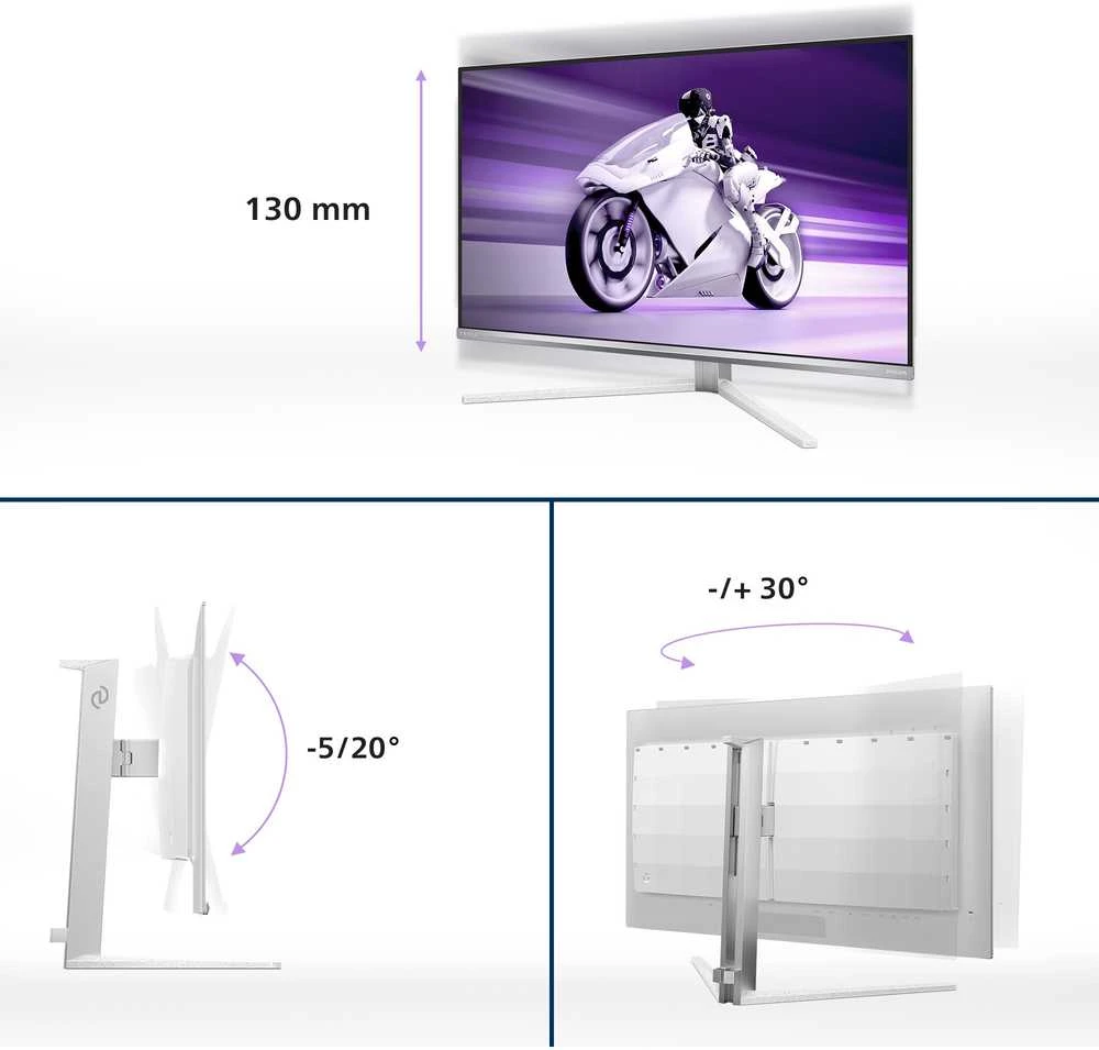 Monitorius Mmd monitoriai Ekranai PHILIPS 32M2N8900/00 32 colių UHD OLED 240Hz 250cd/m2 0.03ms 2xHDMI2.1 DP USB Type-C PD90W Garsiakalbiai Aukščio reguliavimas.