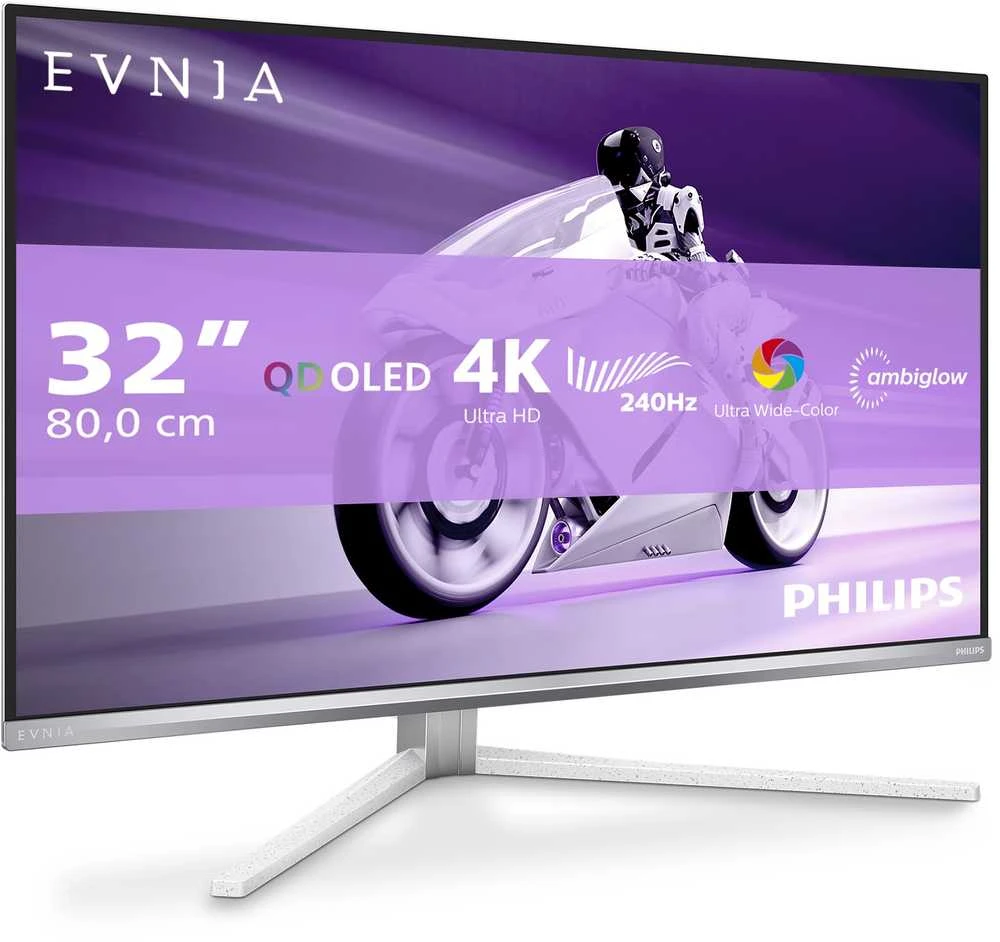 Monitorius Mmd monitoriai Ekranai PHILIPS 32M2N8900/00 32 colių UHD OLED 240Hz 250cd/m2 0.03ms 2xHDMI2.1 DP USB Type-C PD90W Garsiakalbiai Aukščio reguliavimas.