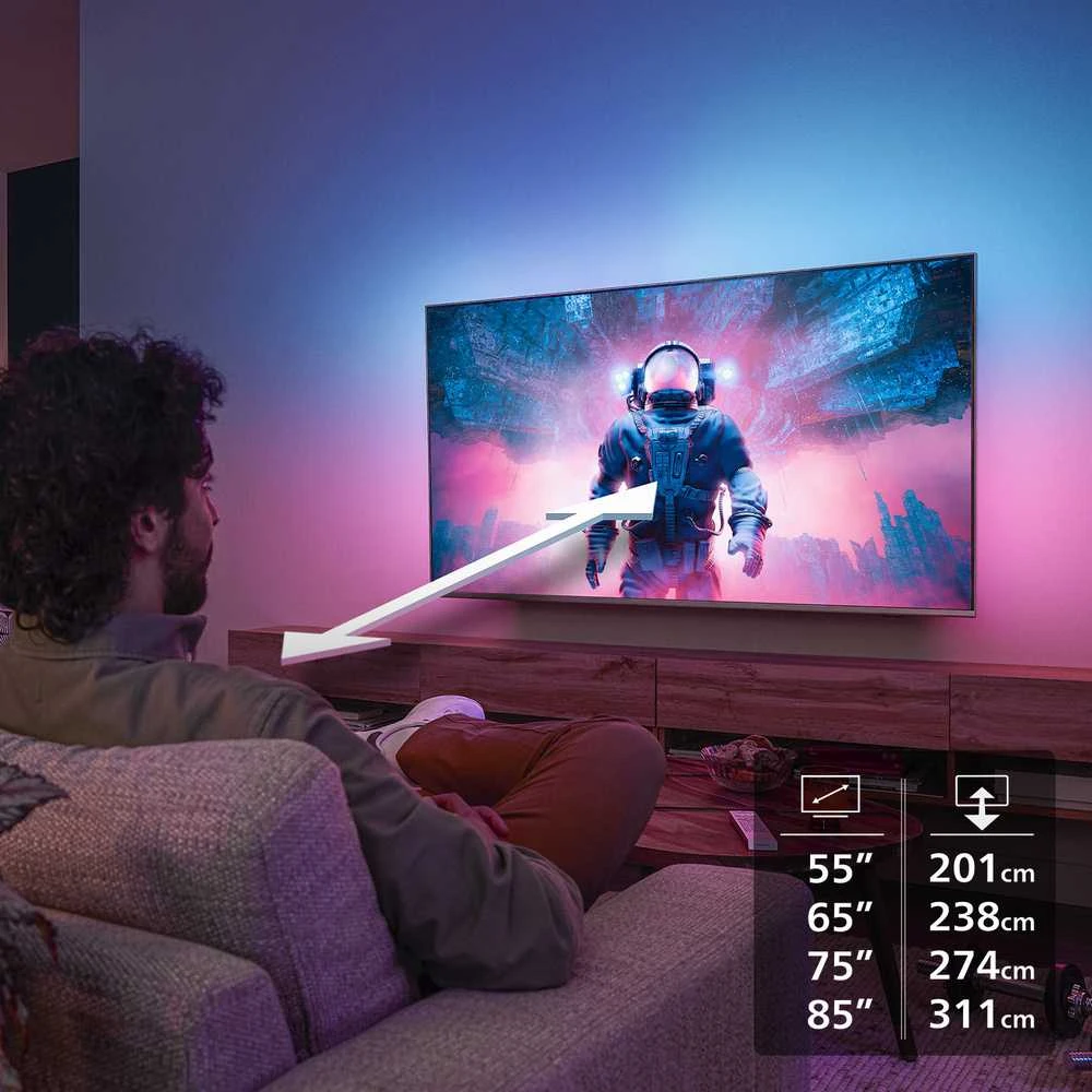 Televizorius Philips 4K Ambilight 85MLED910/12 |QD MiniLED | TITAN OS | 144 Hz