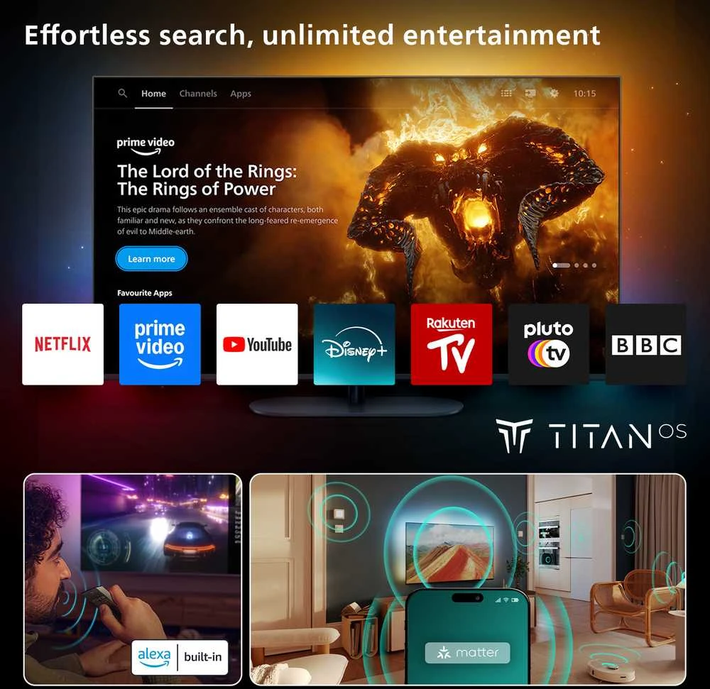 „Philips 85 PUS8500“ – 4K QLED „Ambilight“ televizorius
