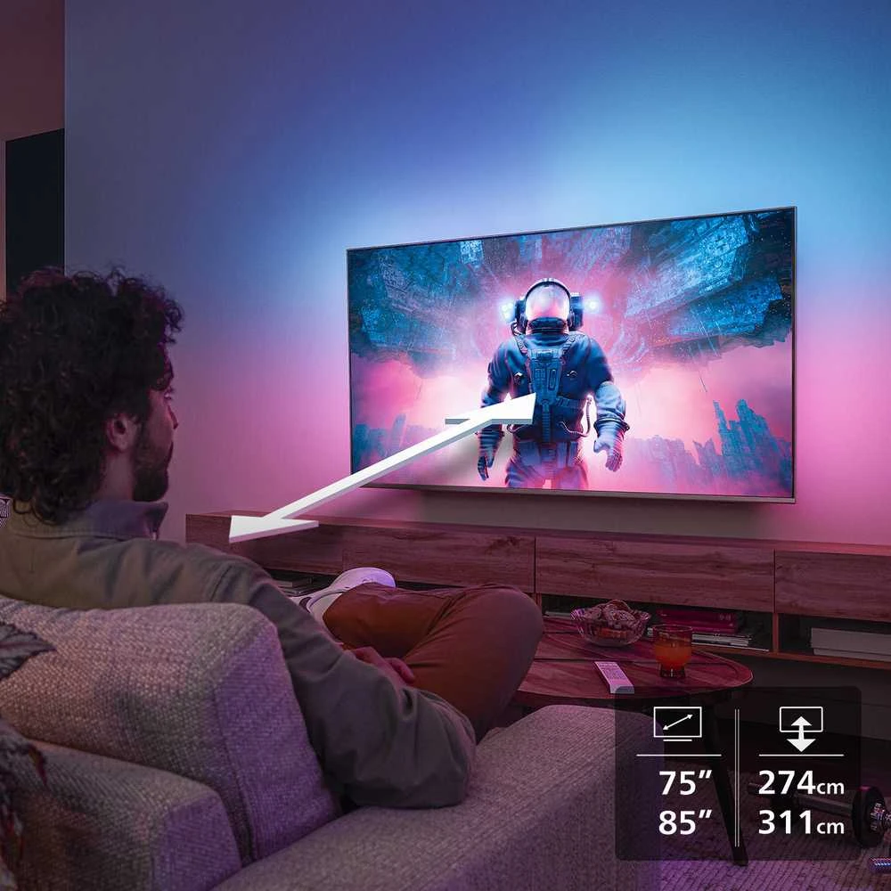 „Philips 85 PUS8500“ – 4K QLED „Ambilight“ televizorius