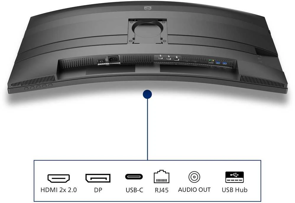 Monitorius PHILIPS 34B2U5600C/00 34 colių 3440x1440 120Hz VA lenktas/ 300  cd/m²/ HDMI 2.0 x 2, „DisplayPort“ 1.4 x 1, USB-C x 1