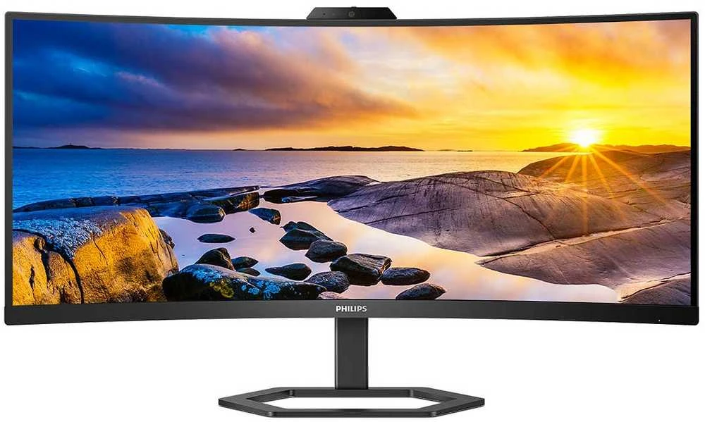 Monitorius Mmd monitoriai Ekranai PHILIPS 34E1C5600HE/00 34 colių 3440x1440 VA lenktas H/A 130 mm ULTRAWIDE USB-C ekranas