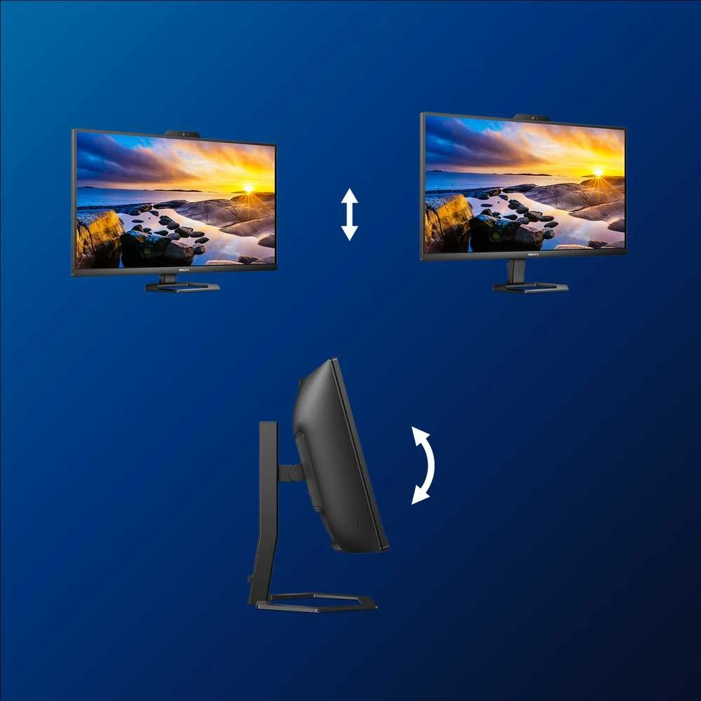 Monitorius Mmd monitoriai Ekranai PHILIPS 34E1C5600HE/00 34 colių 3440x1440 VA lenktas H/A 130 mm ULTRAWIDE USB-C ekranas