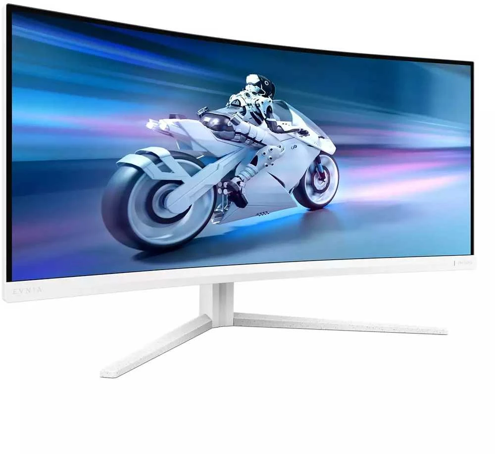 Monitorius „Mmd“ monitoriai, „PHILIPS“ 34 colių, 3440x1440, VA, 130 mm, „EVNIA 5000 Ambiglow Curved“, WQHD, 180 Hz, greitas VA, 1 ms, GtG HDR10, USB, 4x USB 3.2