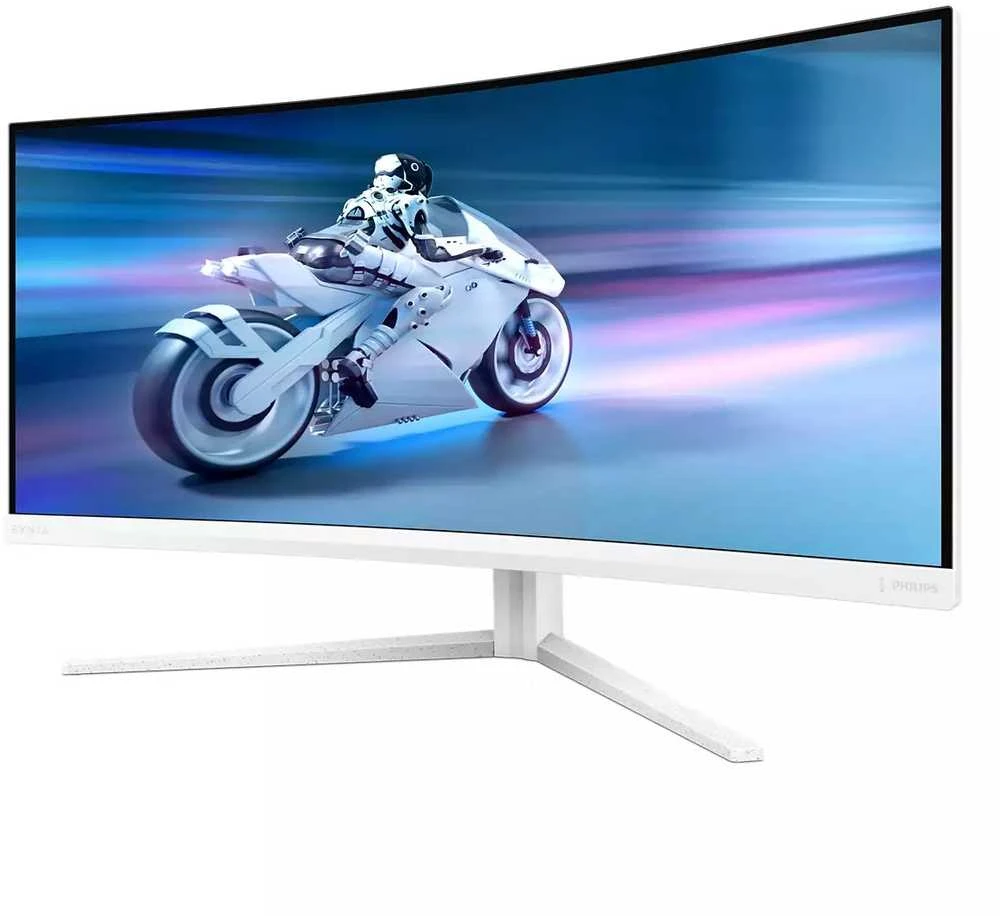 Monitorius „Mmd“ monitoriai, „PHILIPS“ 34 colių, 3440x1440, VA, 130 mm, „EVNIA 5000 Ambiglow Curved“, WQHD, 180 Hz, greitas VA, 1 ms, GtG HDR10, USB, 4x USB 3.2
