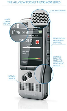 Skaitmeninis diktofonas "Philips PocketMemo DPM6000