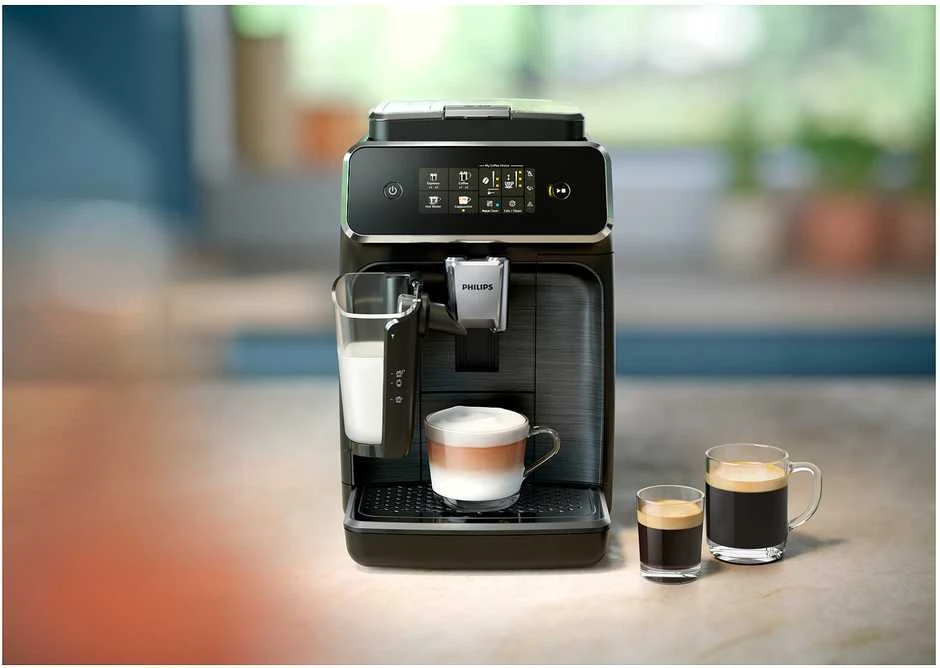 Philips | Espresso | EP2334/10 | Slėgis 15 bar | Su pieno plakikliu | Pilnai Automatinis | 1500 W | Juodas