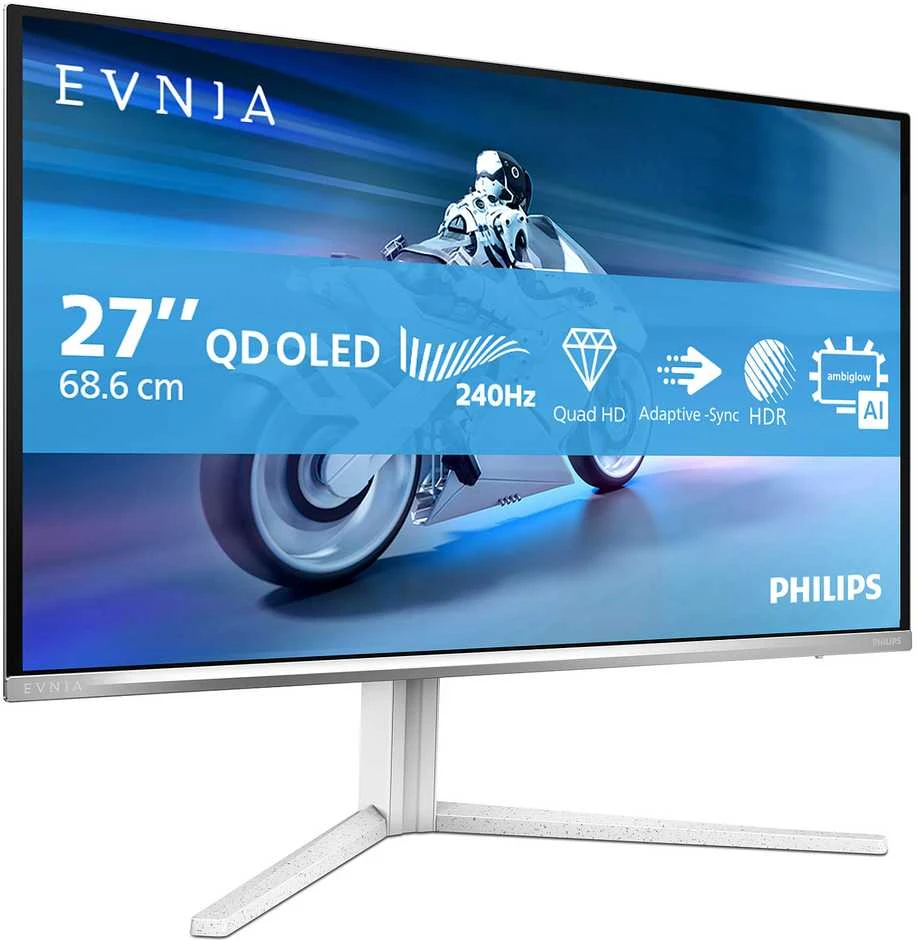 Monitorius Philips | 27M2N6501L/00 | 27 " | QD-OLED | 16:9 | 240 Hz | 0.03 ms | 2560 x 1440 pikselių | 400 cd/m² | HDMI jungtys quantity 2 | Baltas