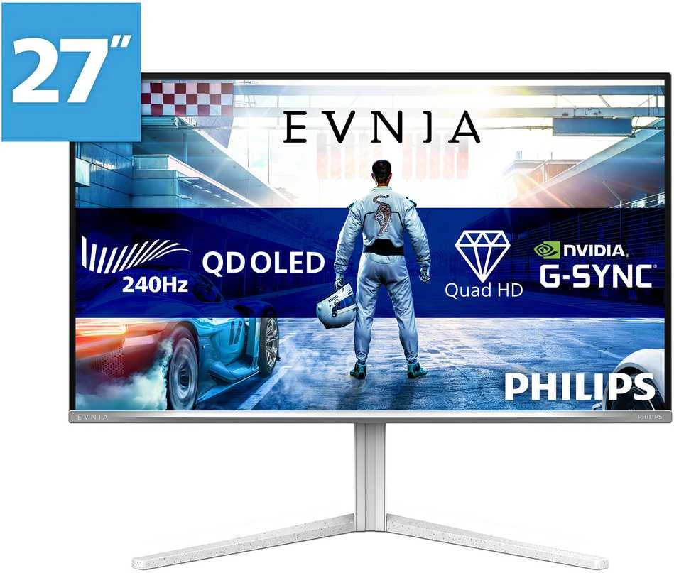 Monitorius Philips | 27M2N6501L/00 | 27 " | QD-OLED | 16:9 | 240 Hz | 0.03 ms | 2560 x 1440 pikselių | 400 cd/m² | HDMI jungtys quantity 2 | Baltas