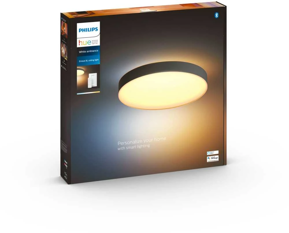 Lubinis šviestuvas Philips Hue Enrave juoda XL lubų lempa