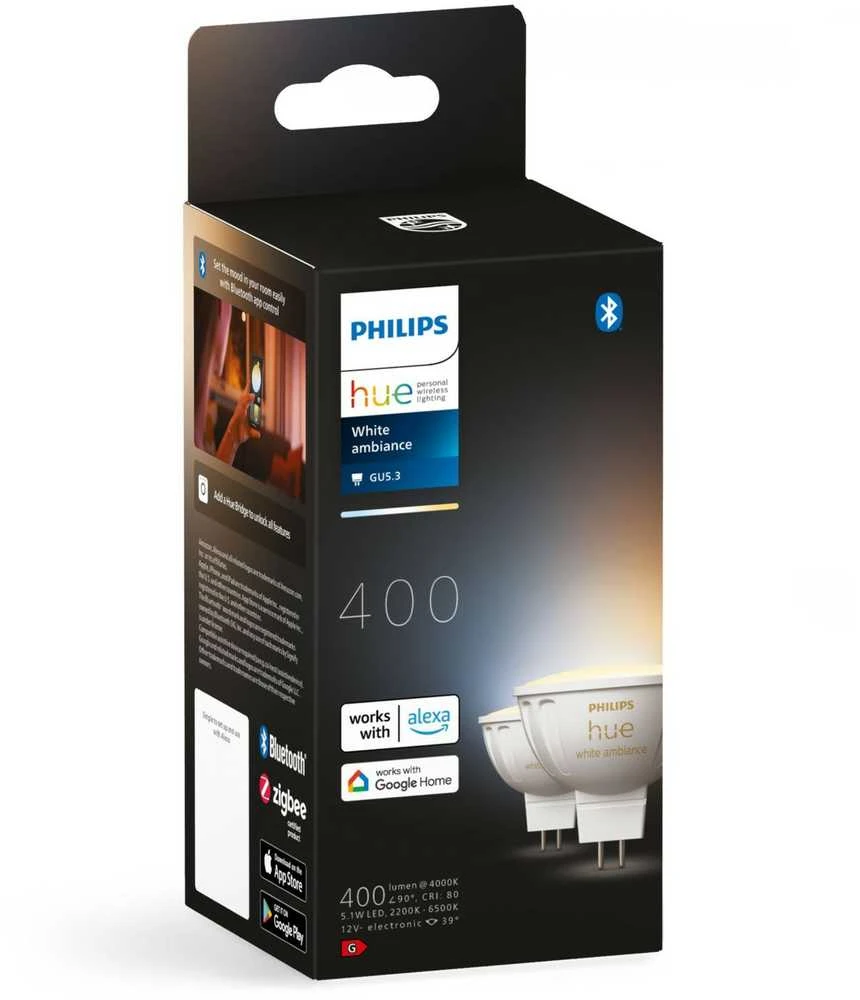 Philips Hue WA 12V MR16, 2vnt pakuotė | GU5.3 | 5,1 W | Šiltas iki šaltas baltas lengvas