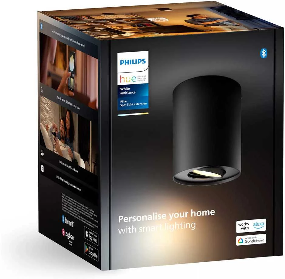 Philips Hue Baltas Ambiance Pillar Einzelspot juodas • Erweiterung