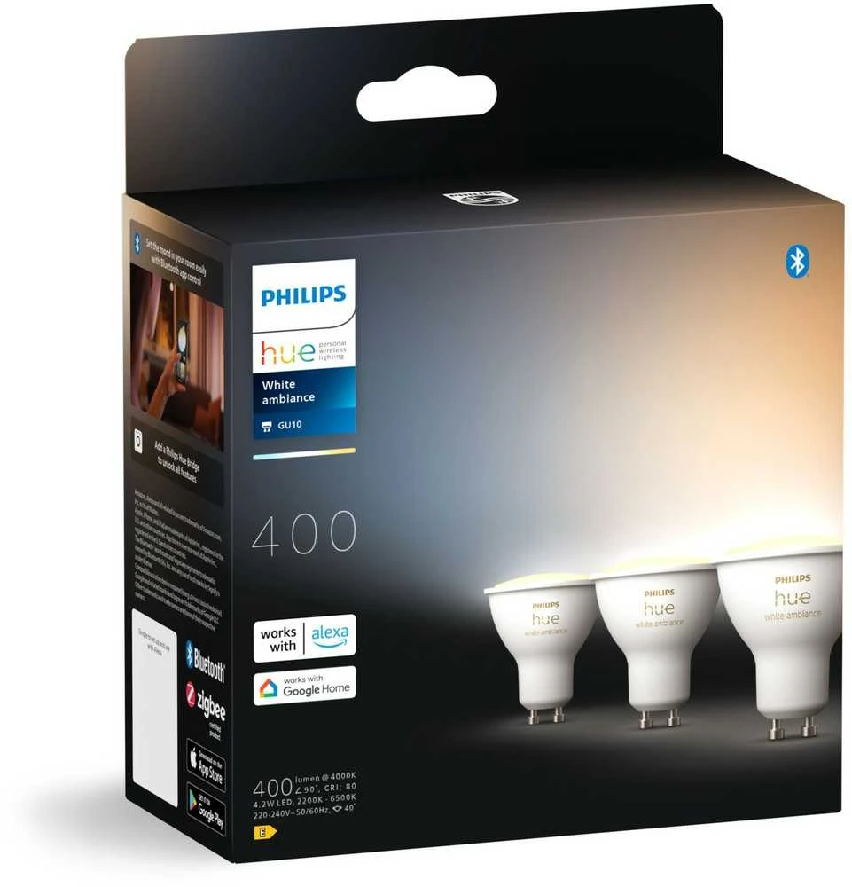 Philips Hue Smart Spotlight, 3vnt pakuotė | GU10 | 4,2 W | Šiltas iki šaltas baltas lengvas