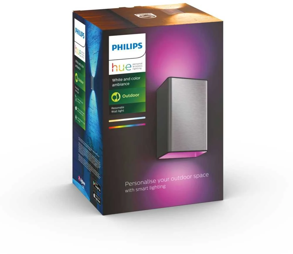 Philips Hue Sieninis lauko šviestuvas Resonate (Baltas ir spalvotas)