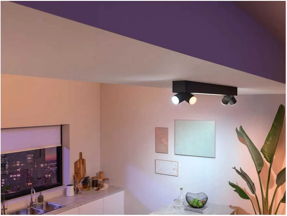 Lubinis šviestuvas Philips Hue Centris 4 taškų juoda specialios formos BT lubinė lempa