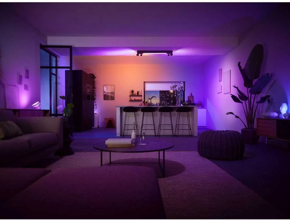 Philips Hue Baltas & Color Ambiance Centris lubinis šviestuvas juodas • 4 taškų