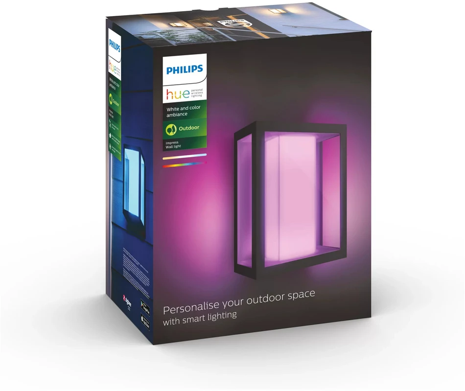 Sieninis šviestuvas Philips Hue Baltas and colour ambience „Impress” sieninis lauko šviestuvas