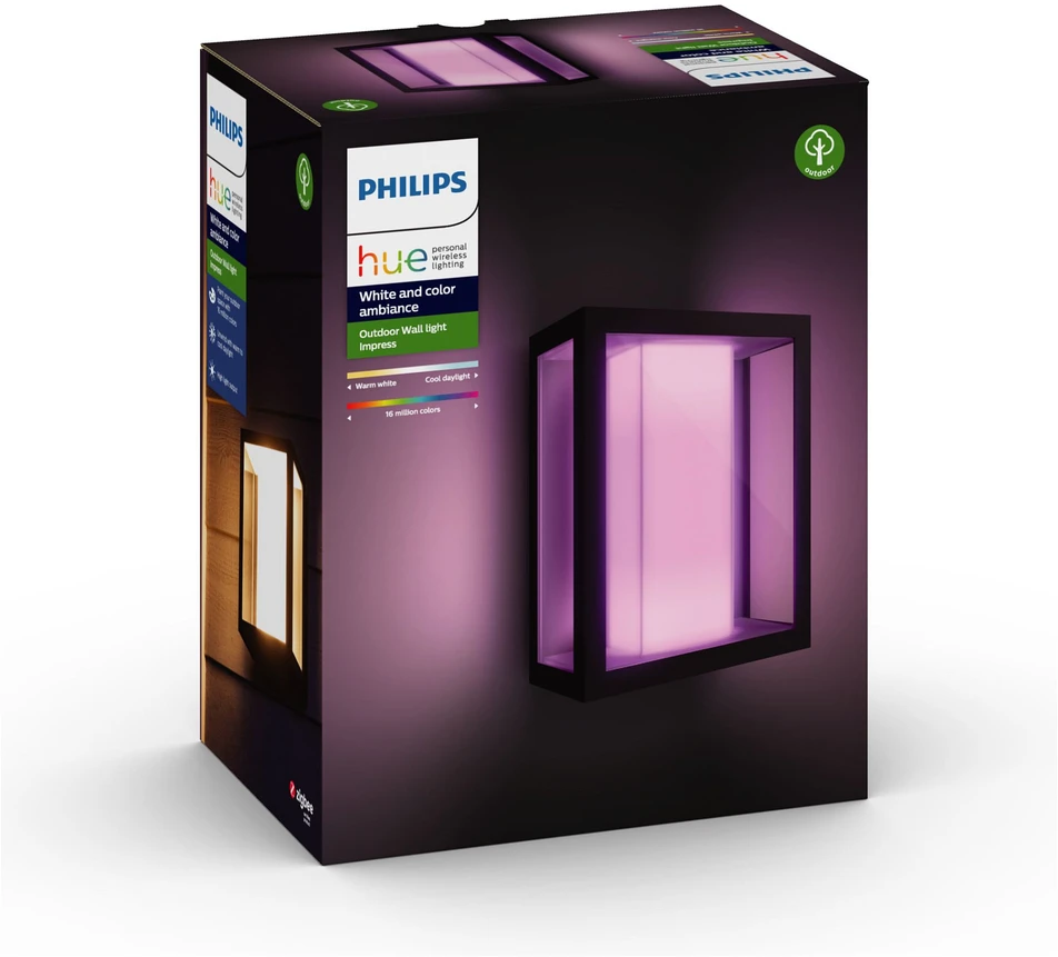 Sieninis šviestuvas Philips Hue Baltas and colour ambience „Impress” sieninis lauko šviestuvas