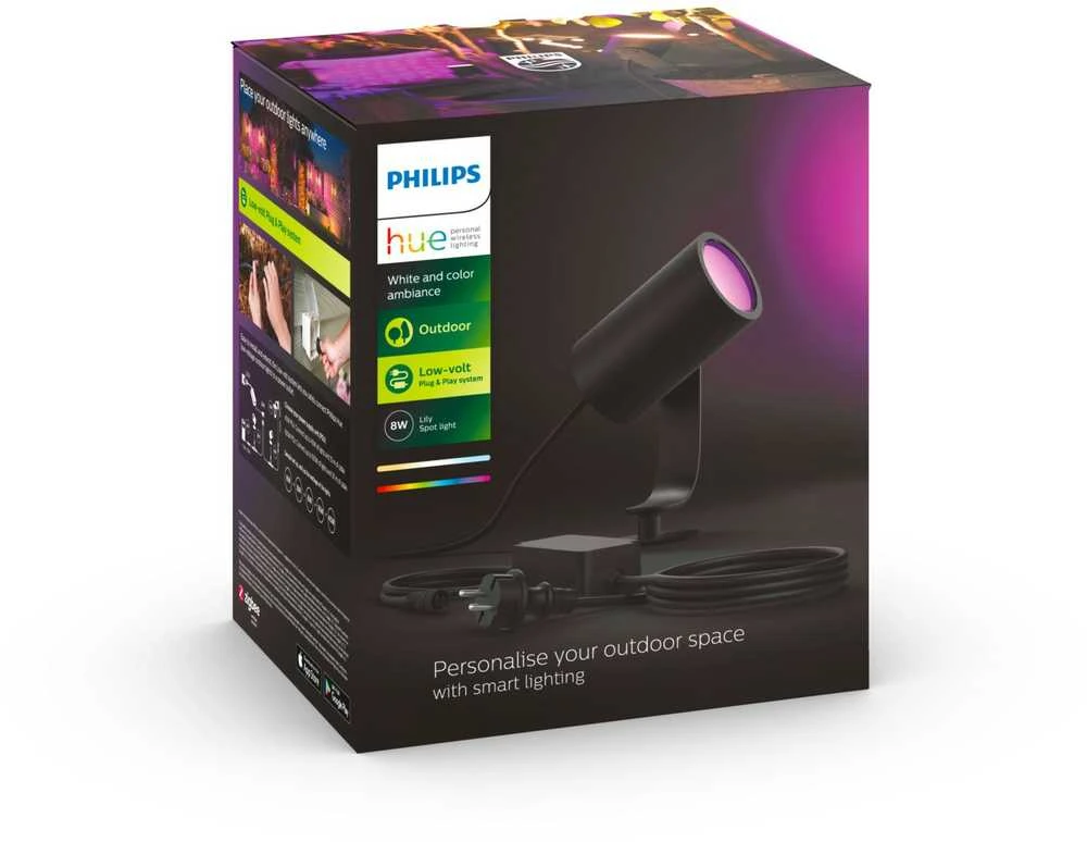 Philips Hue Taškinis lauko šviestuvas Lily (Baltas ir spalvotas)