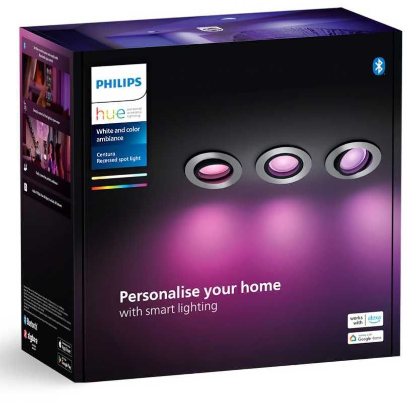 Philips Hue Baltas&Col. Amb.Centura Einbausp 3flg alum 3x4.2W