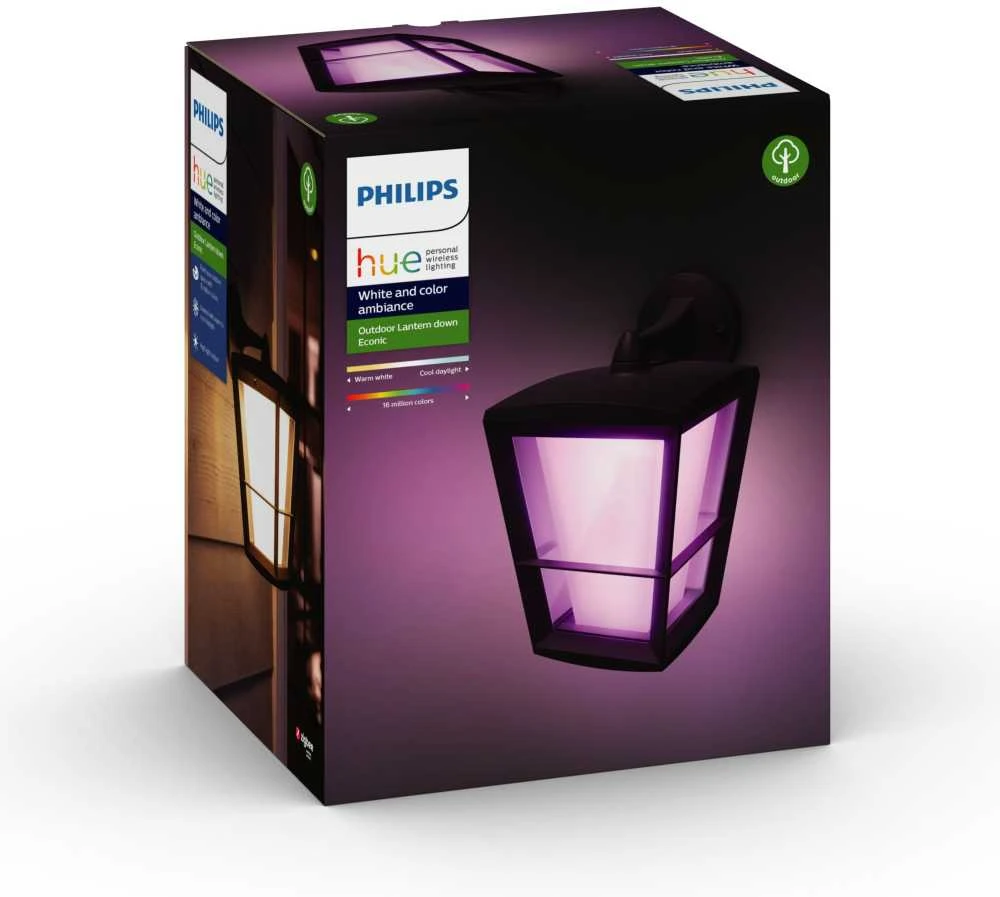 Sieninis šviestuvas Philips Hue Baltas and colour ambience „Econic” sieninis lauko šviestuvas