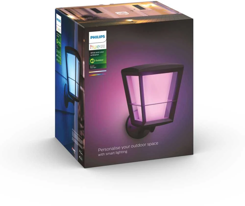 Philips Hue Econic Sieninis lauko šviestuvas (Baltas ir spalvotas)