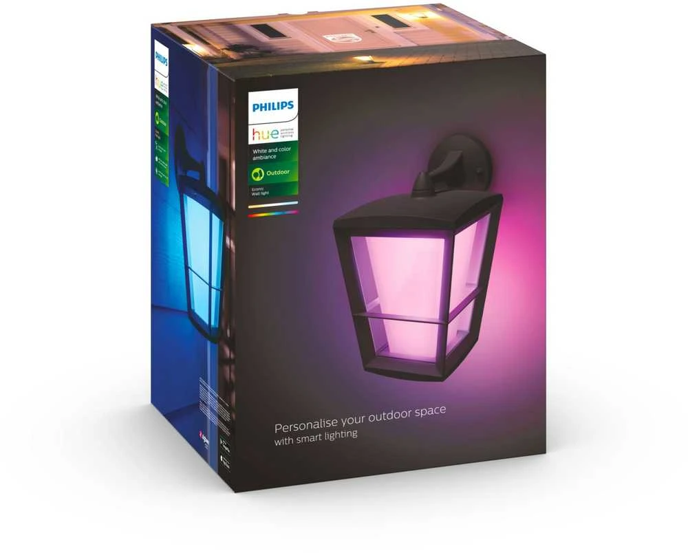 Sieninis šviestuvas Philips Hue Baltas and colour ambience „Econic” sieninis lauko šviestuvas