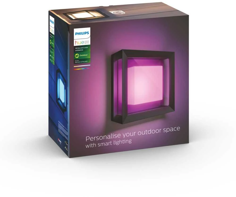 Philips Hue Econic Sieninis lauko šviestuvas (Baltas ir spalvotas)