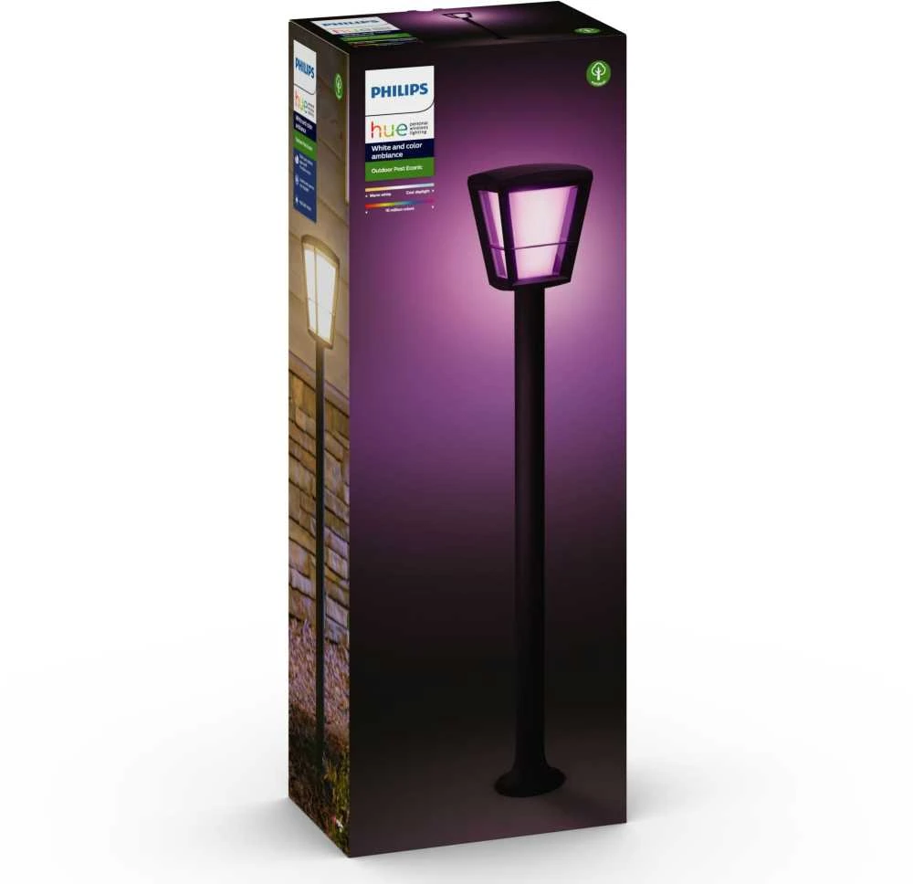 Philips Hue Baltas and colour ambience „Econic” stulpinis lauko šviestuvas