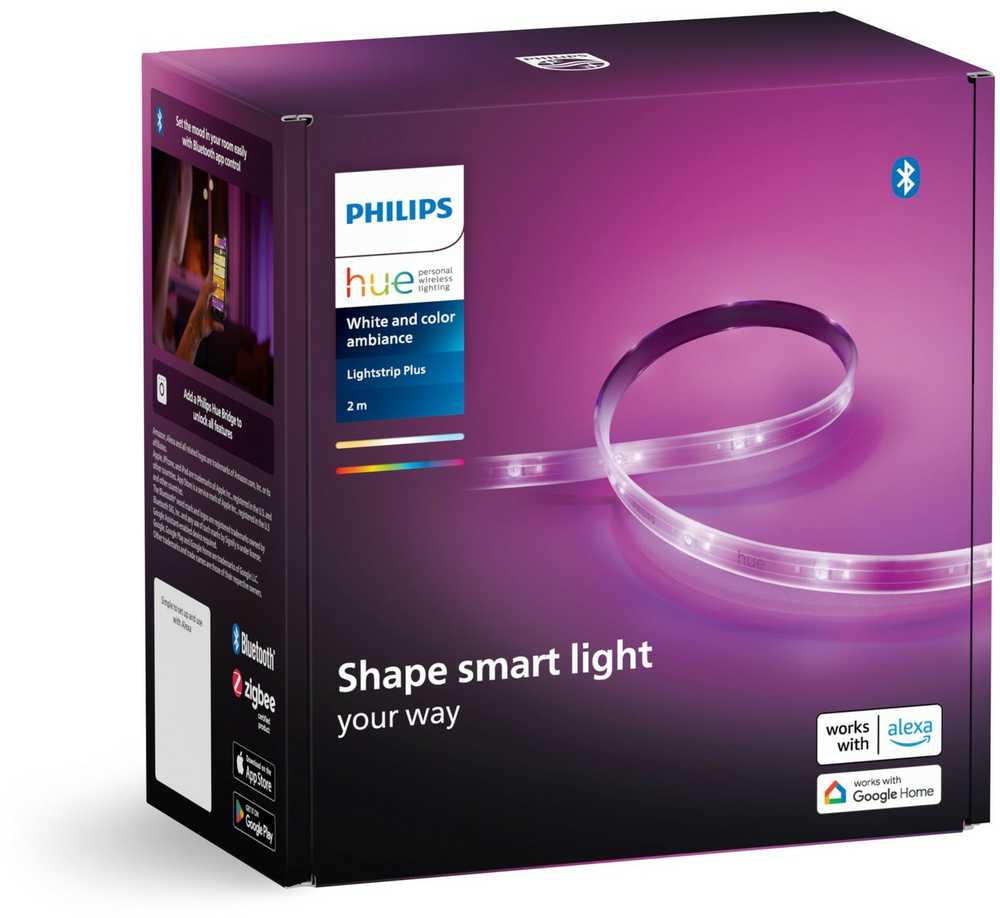 Philips Hue Lightstrip Plus LED juosta, baltos spalvos, 2 m, skirta naudoti vidaus patalpose
