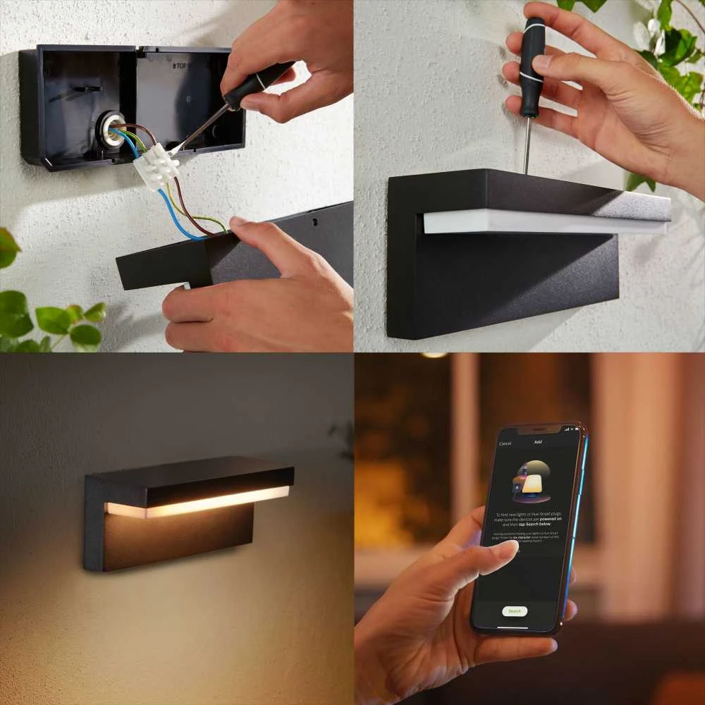 Sieninis šviestuvas Philips Hue Nyro kinkiet juodas 1x13.5 W