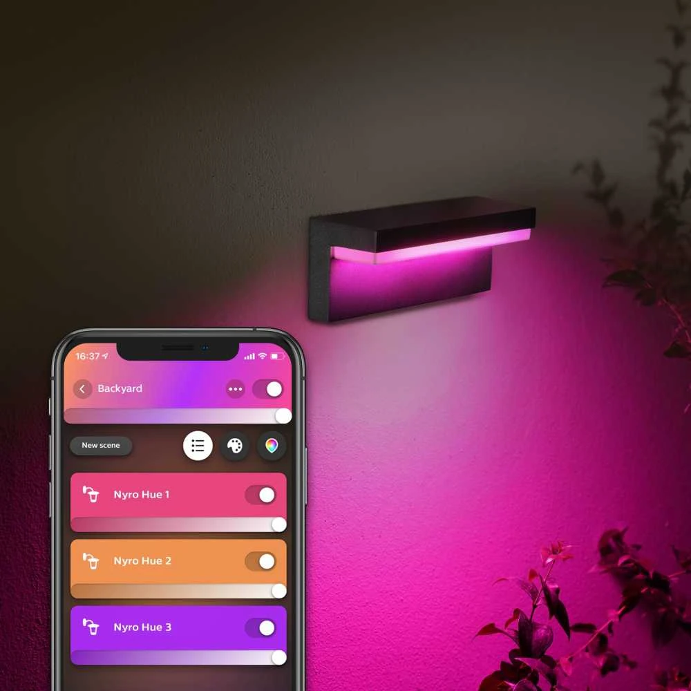 Sieninis šviestuvas Philips Hue Nyro kinkiet juodas 1x13.5 W