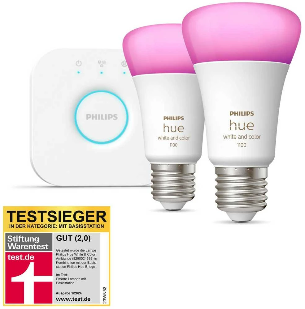 Philips „Hue White and color ambiance“ Pradinis rinkinys: 2 E27 išmaniosios lemputės (1100)