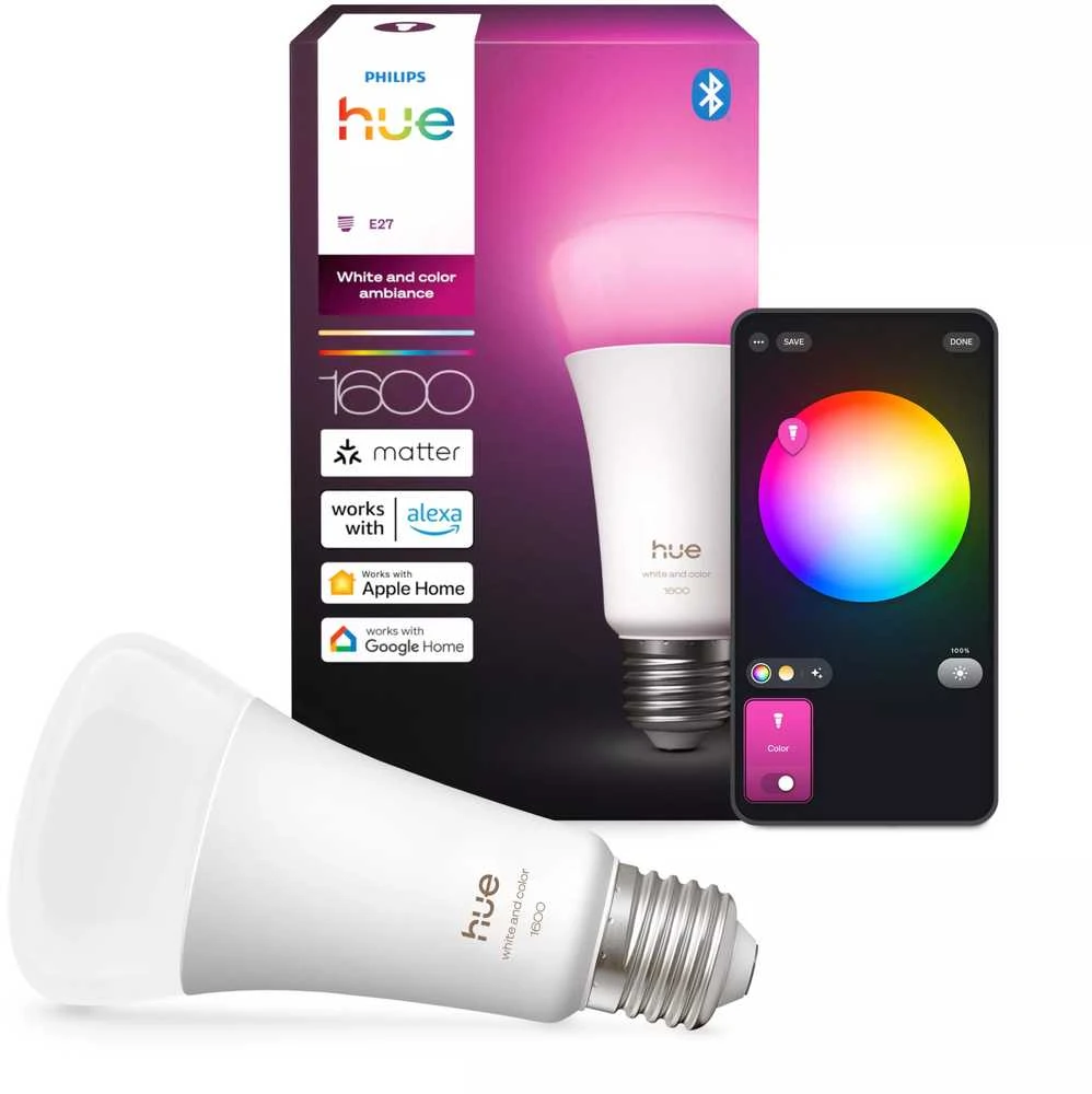 „Philips Hue WCA 1600 A67 1P EU“ | E27 | 11,8 W | Baltos ir spalvotos šviesos | „Bluetooth“ ir „Zigbee“