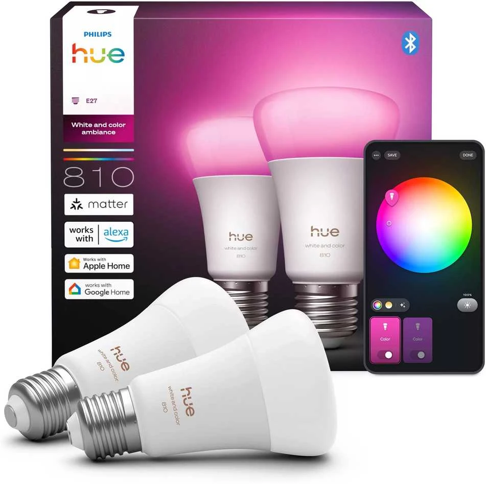 „Philips Hue Baltas“ ir „Color Ambiance“ išmanioji lemputė A60 E27 - 810 | 2 vnt.