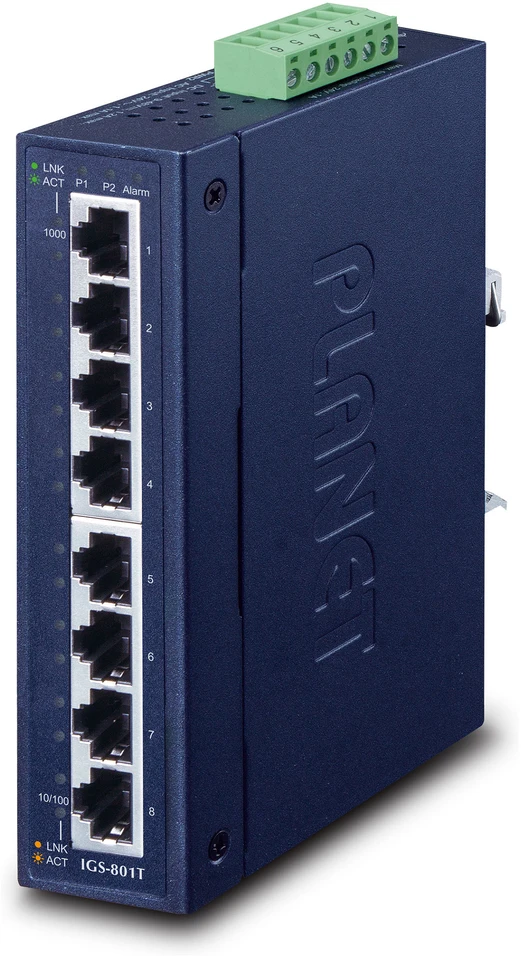 Šakotuvas PLANET IGS-801T tinklo komutatorius Ne-valdomas L2 Gigabit Ethernet (10/100/1000) Mėlyna