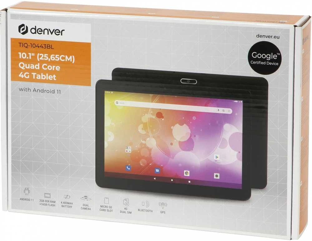 Planšetė Denver TIQ-10443BL 16GB LTE 10.1-inch Juodas
