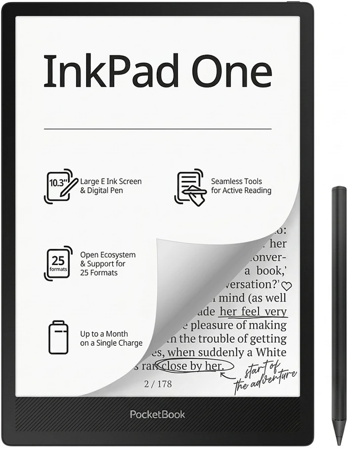 Skaitytuvas PocketBook InkPad One DACH-Version juoda (PB1030-8-WW-B)