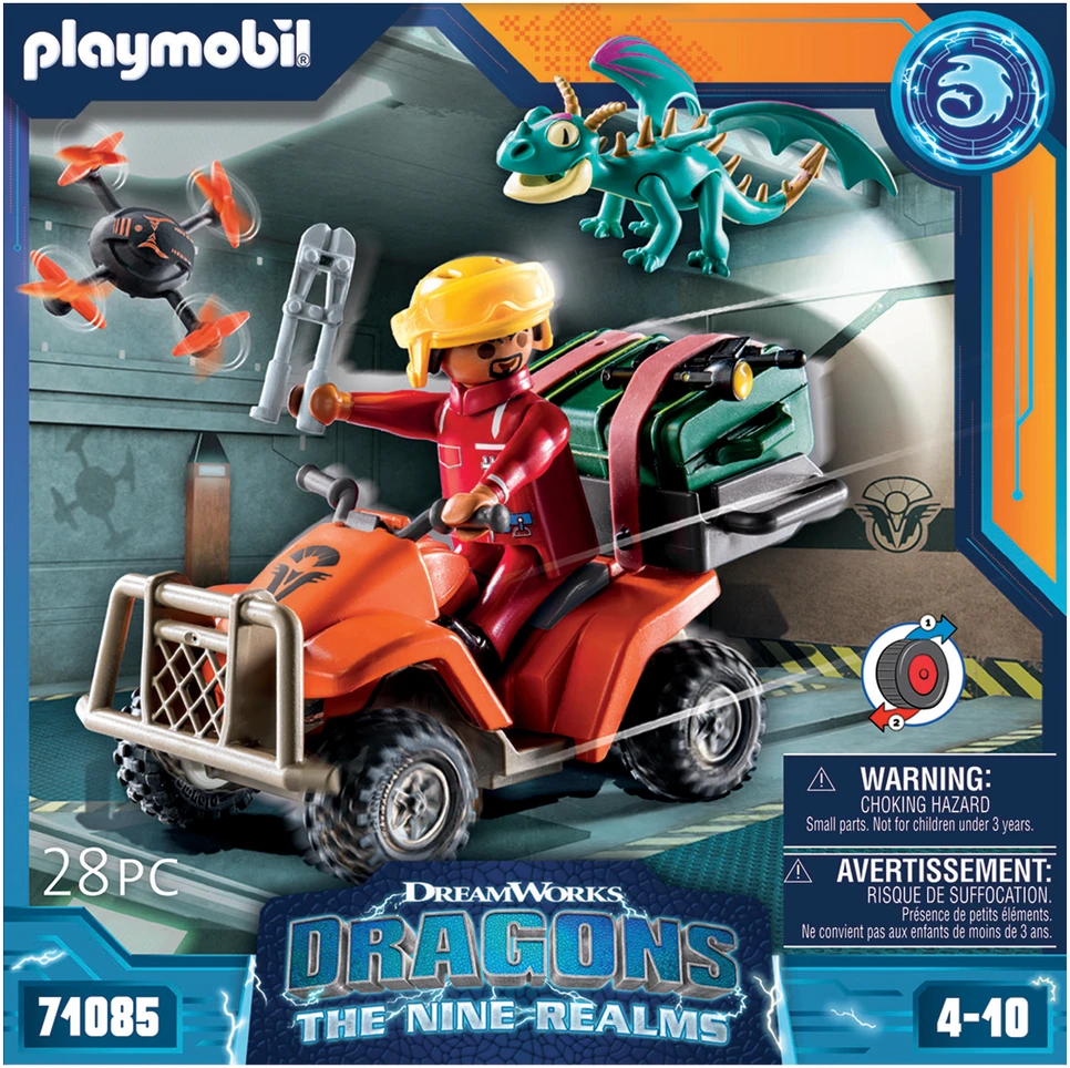 PLAYMOBIL 71085 Dragons Quad & Phil, Dragons The Nine Kingdoms, 28 vnt, nuo 4 metų
