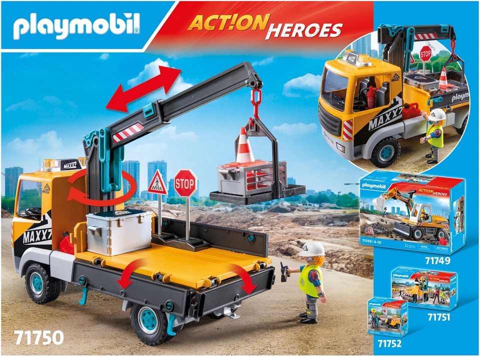 Playmobil Action Heroes 71750 Nuskendusi statybvietė su kranu
