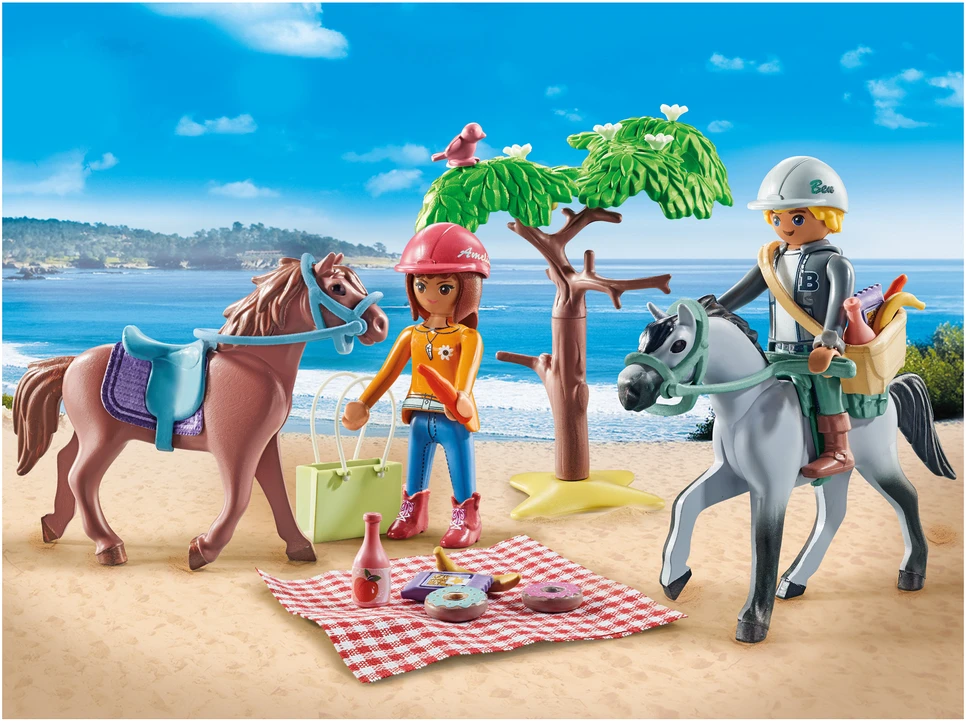 PLAYMOBIL HORSES OF WATERFALL Amelios ir Beno jodinėjimas paplūdimyje 71470
