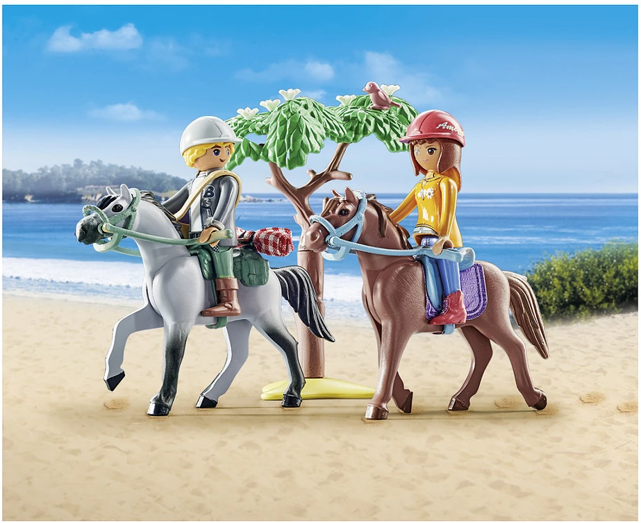 PLAYMOBIL HORSES OF WATERFALL Amelios ir Beno jodinėjimas paplūdimyje 71470