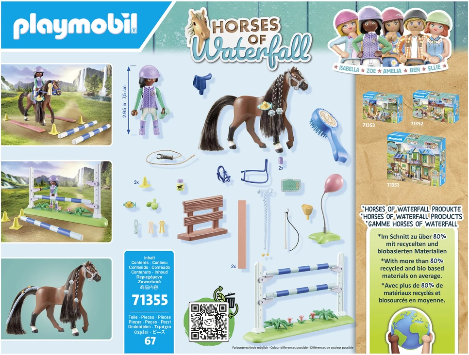 PLAYMOBIL WORLD OF HORSES Konkūro arena su Zoe ir Blaze 71355