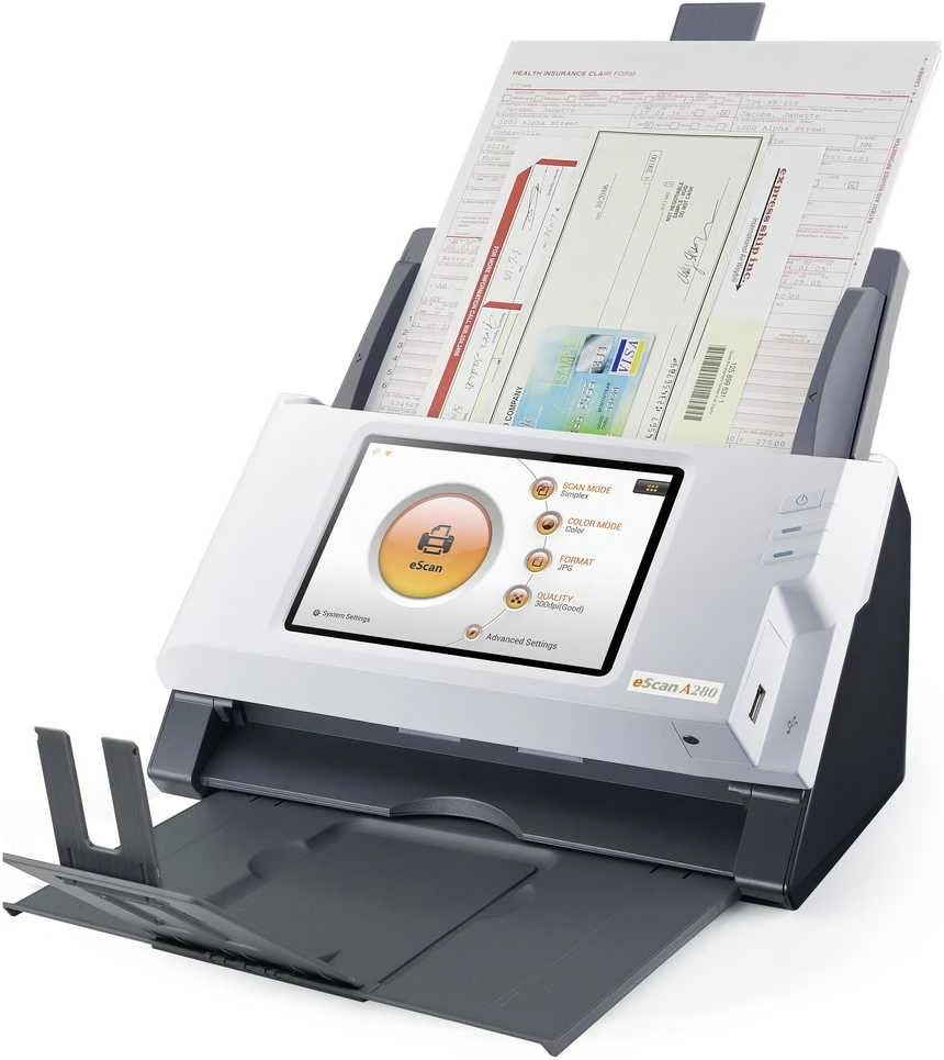 Skeneris Skaitytuvas su tiektuvu Plustek eScan A280 PLUS-ESCAN-A280 (216 x 356 mm, LAN, USB, WLAN)