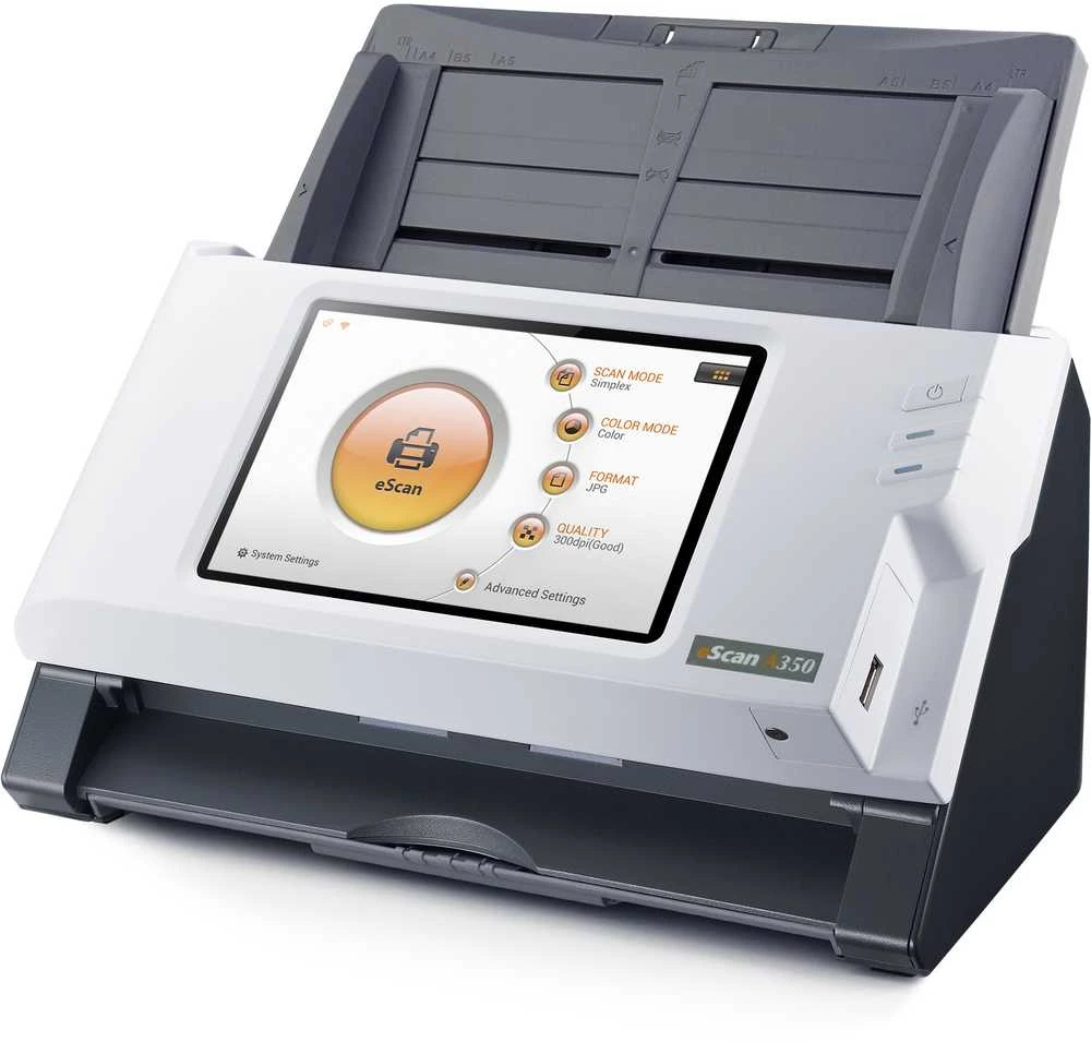 Skeneris Plustek ESCAN A350 ESSENTIAL/A4 DUPLEX ADF NETWORK SCANNER
