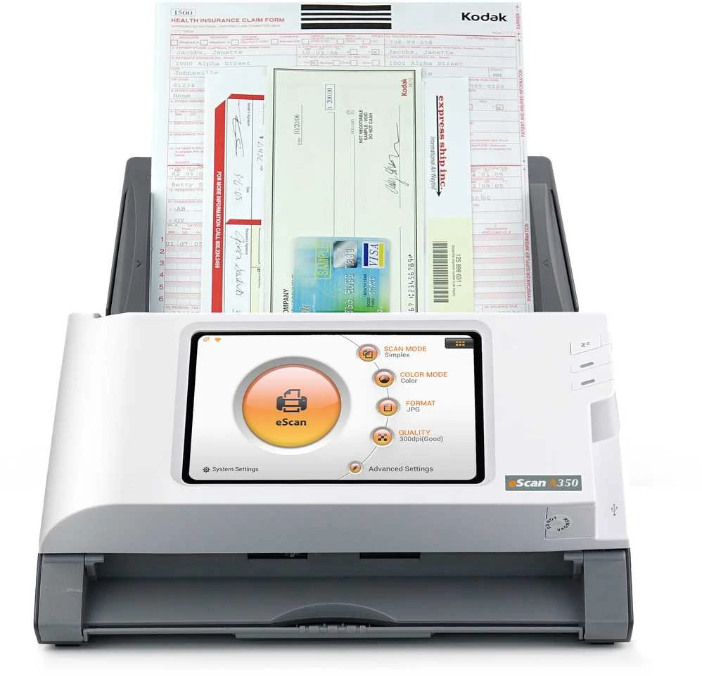 Skeneris Plustek ESCAN A350 ESSENTIAL/A4 DUPLEX ADF NETWORK SCANNER