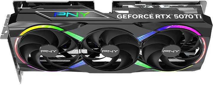 PNY GeForce RTX 5070 Ti EPIC-X RGB Overclocked Triple Fan Plus 16GB GDDR7 DLSS4 vaizdo plokštė (VCG5071T16TFXXPB1-O)