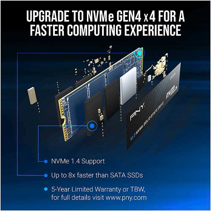 PNY Technologies CS2241 1TB M.2 NVME PCI Express 4.0 3D NAND